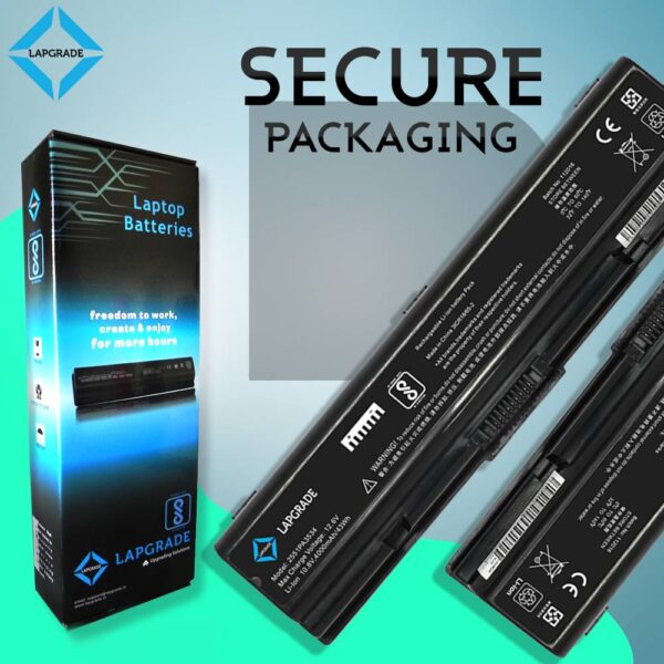 Lapgrade Battery for Toshiba Dynabook AX EX Series, Equium A200 L300 Series secure