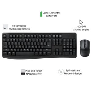 Rapoo X1800Pro 2.4G Wireless Keyboard and Mouse Combo with Spill-resistant and Multimedia hotkeys Design for Laptops Desktops PC - Image 6