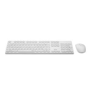 Rapoo X260 Wireless Keyboard and Mouse Combo set 2.4 Ghz with Type Writer Key- White - Image 2