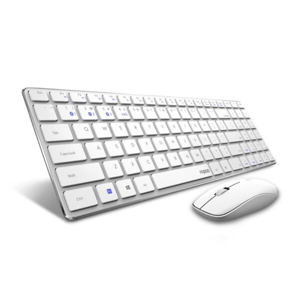 Rapoo 9300m Multi-Device Bluetooth + 2.4Ghz Wireless Keyboard & Mouse Combo - White