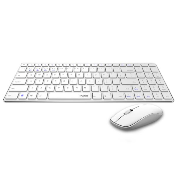 Rapoo 9300m Multi-Device Bluetooth + 2.4Ghz Wireless Keyboard & Mouse Combo Ultra Slim Design, Spill-Resistant,
