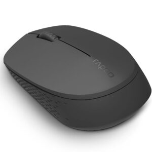 Rapoo M100 Ultra Silent Wireless Mouse With Bluetooth Multi-Device Connectivity Upto 3 Devices, Ergonomic Design, 1300 DPI & 10 Meter Range for PC/Laptop/MacBook/Tablet Phones, 3 Years Warranty - Drak Grey