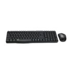 Rapoo X1800S 2.4GHz Wireless Optical Keyboard & Mouse Combo, 10 Meter Transmission Range, Spill-resistant Design, 1000 DPI Mouse, Fn Keys, 12 Multimedia Functions, 3 Years Warranty - Black