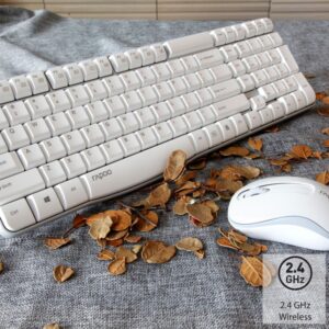 Rapoo X1800S 2.4GHz Wireless Optical Keyboard & Mouse Combo, 10 Meter Transmission Range, Spill-resistant Design, 1000 DPI Mouse, Fn Keys, 12 Multimedia Functions, 3 Years Warranty - White - Image 5