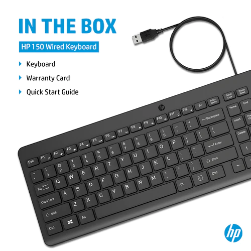 HP 150 Wired Keyboard in the box