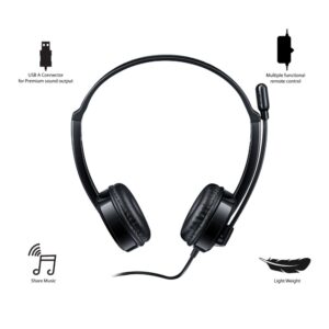 Rapoo H120 Stereo Wired On Ear Headphones With Microphone Noise-Reduction, Usb, Pc/Mac/Laptop/chrome OS - Black - Image 11