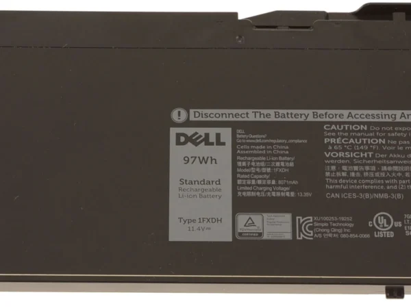 Dell Original 3 Cell 11.4V 97WHr Laptop Battery for Latitude 5501 5511 zoomed