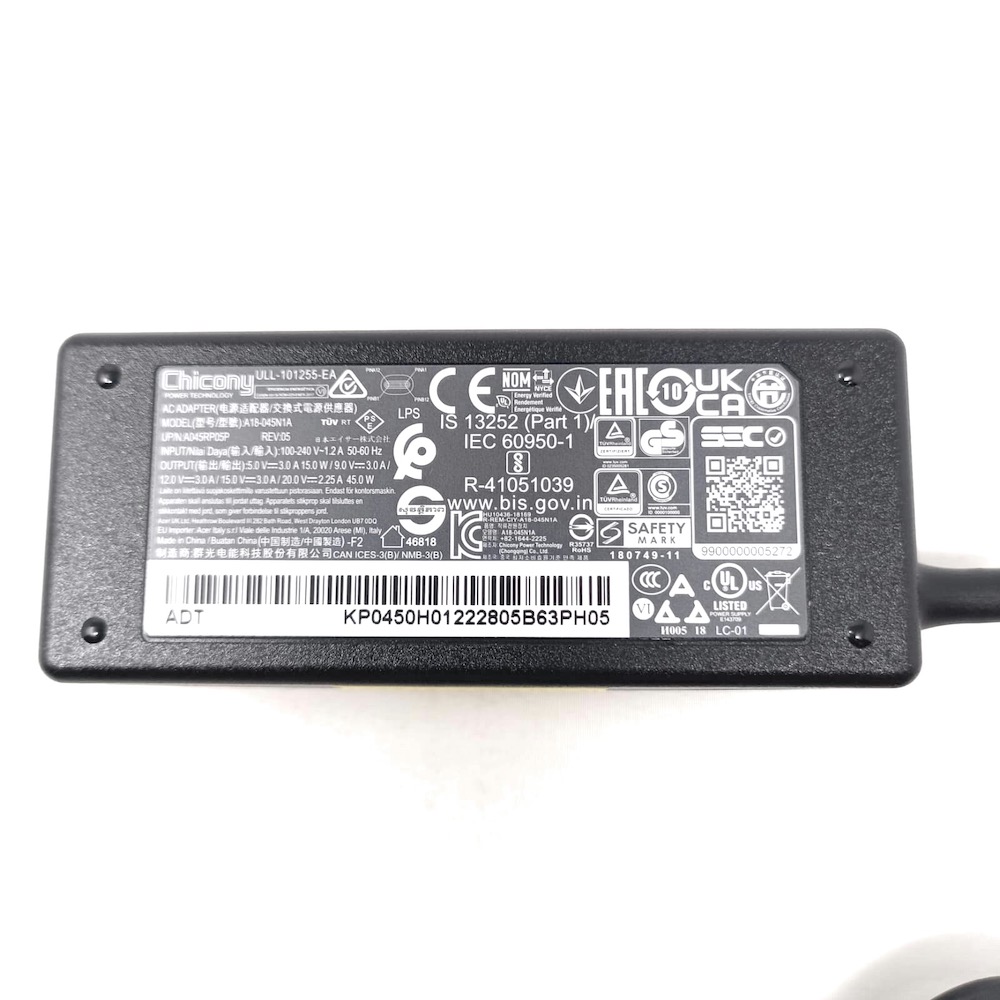 Buy Acer 20v 225a 45w Type C Adapter Kp0450h012kp04503014 