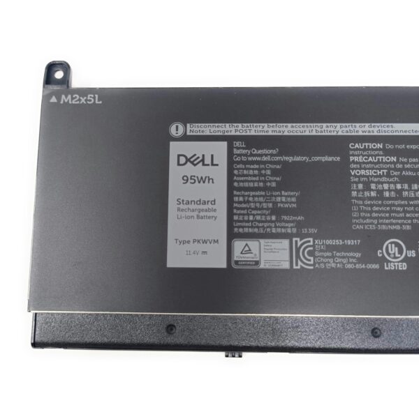 Dell Precision 7550 7560 7750 7760 6 Cell 95 Whr battery-68ND3 front