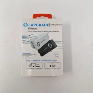 Lapgrade 65W GaN Tiny charger (Black) with Type C Cable Box