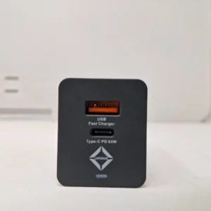 Lapgrade 65W GaN Tiny charger (Black) with Type C Cable front